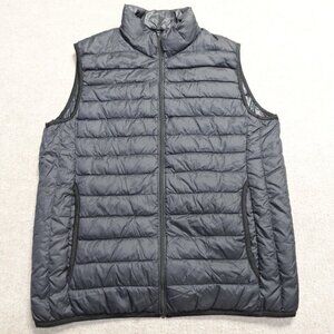 Uniqlo Vest Large Black Puffer Down Filled Full Zip Lightweight